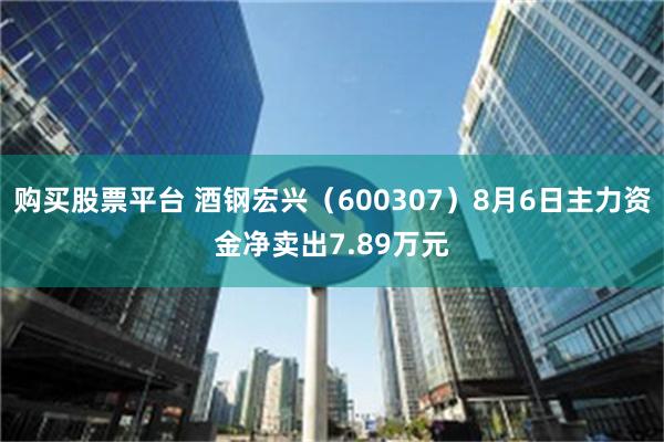 购买股票平台 酒钢宏兴（600307）8月6日主力资金净卖出7.89万元