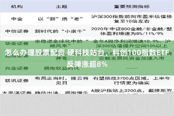 怎么办理股票配资 硬科技站台，科创100指数ETF反弹涨超8%